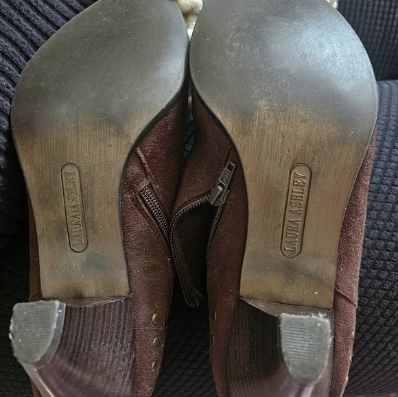 Laura Ashley Brown Suede Booties - Picture 5 of 5